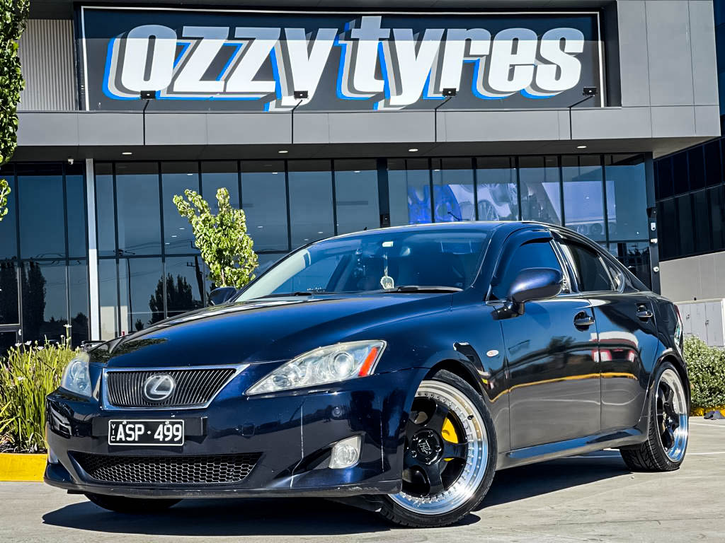 LEXUS IS HUSSLA ZEN GLOSS BLACK CHROME RIVETS MACHINED LIP