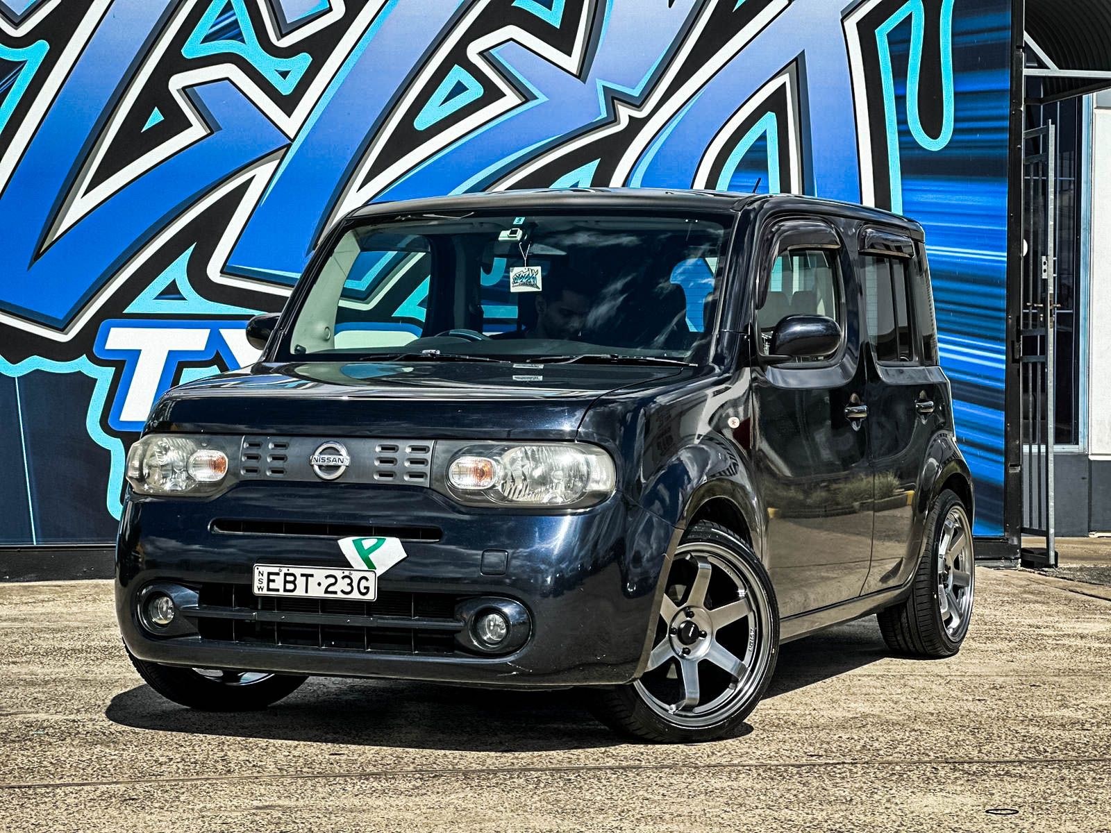nissan cube avid av-06 hyper black wheel #12846