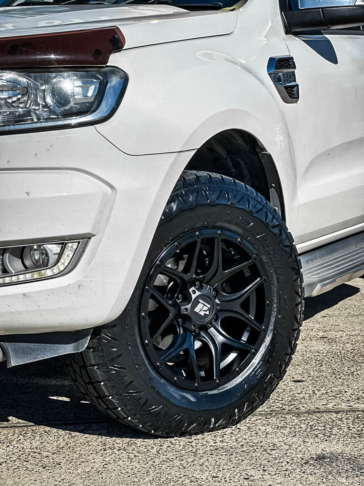 ford ranger hussla beretta matte black wheel #12931