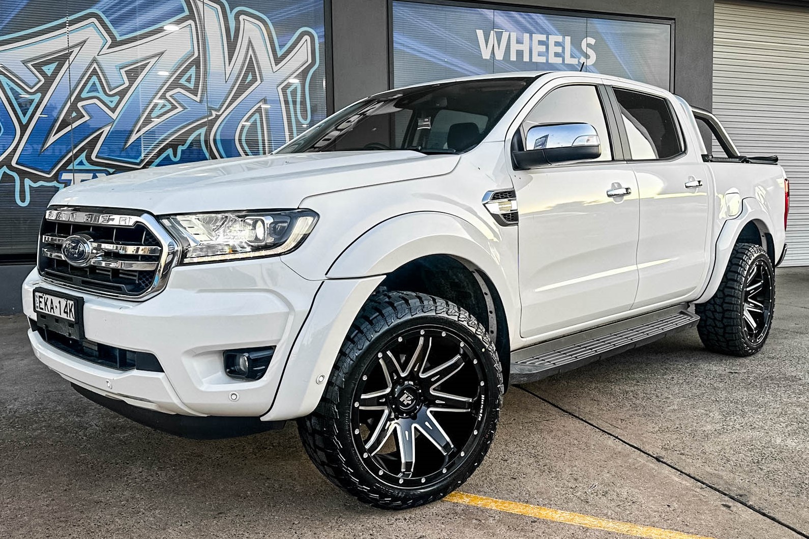 FORD RANGER HUSSLA GATLING GLOSS BLACK MILLED SPOKES Wheel #13116