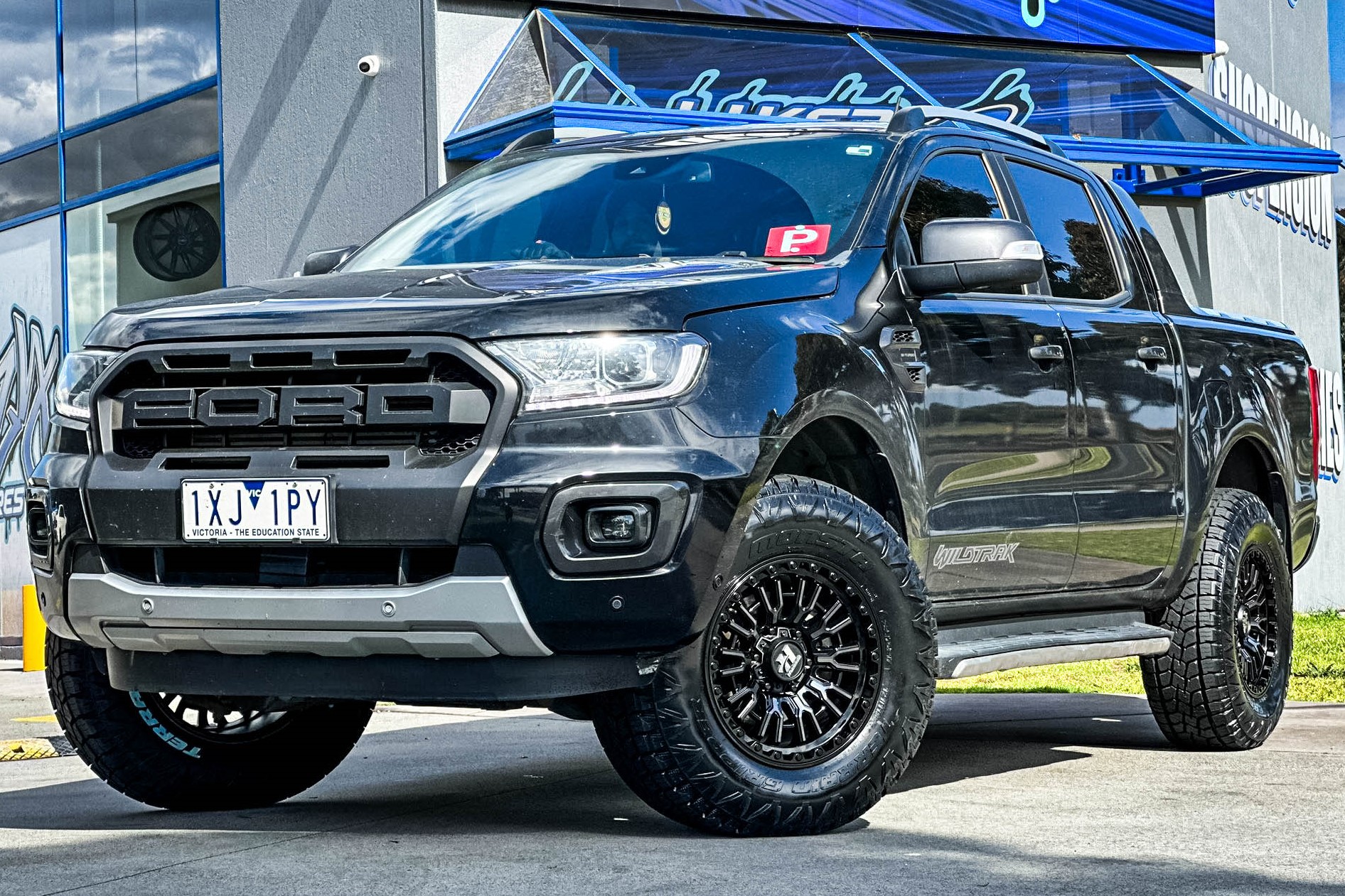 FORD RANGER HUSSLA SNYPER GLOSS BLACK DARK TINT FACE Wheel #14239