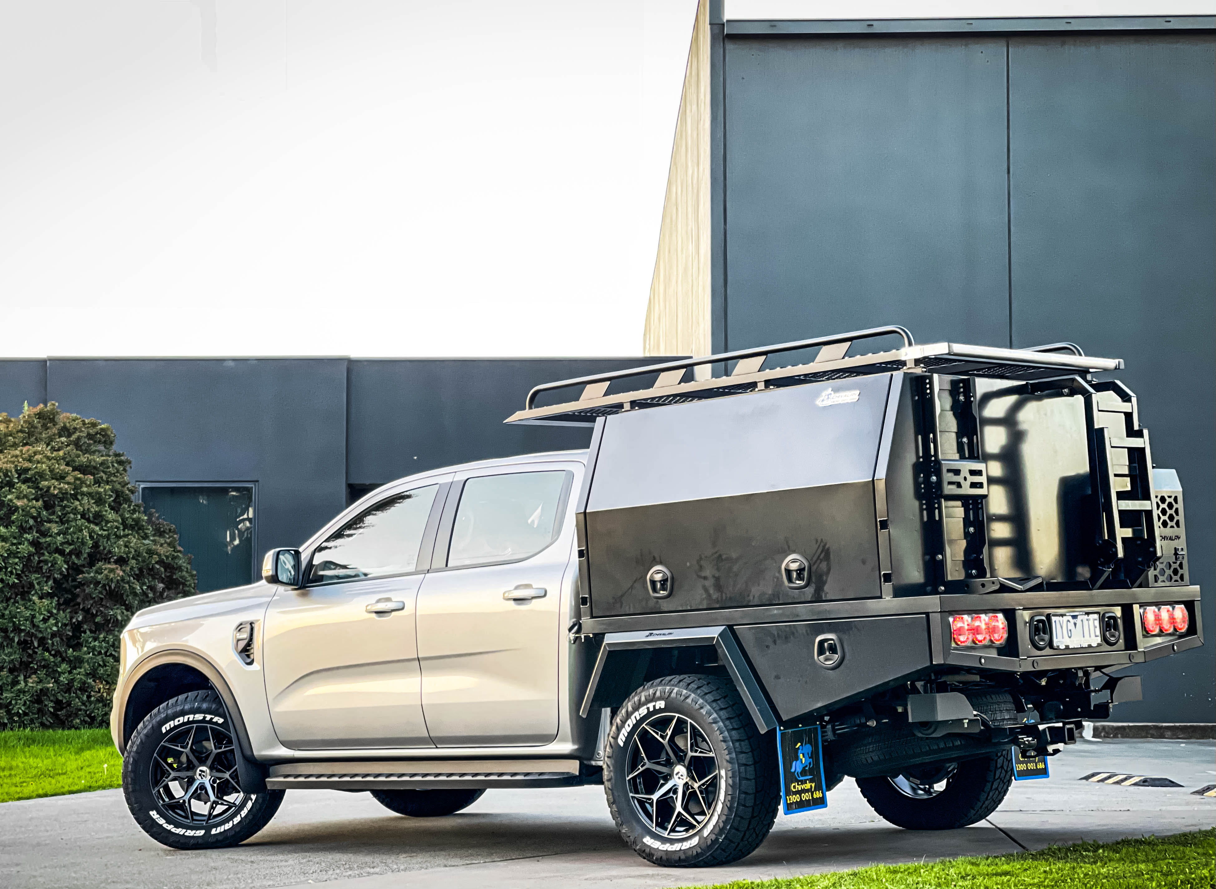 ford ranger next gen hussla ghost gloss black dark tint face wheel #15345