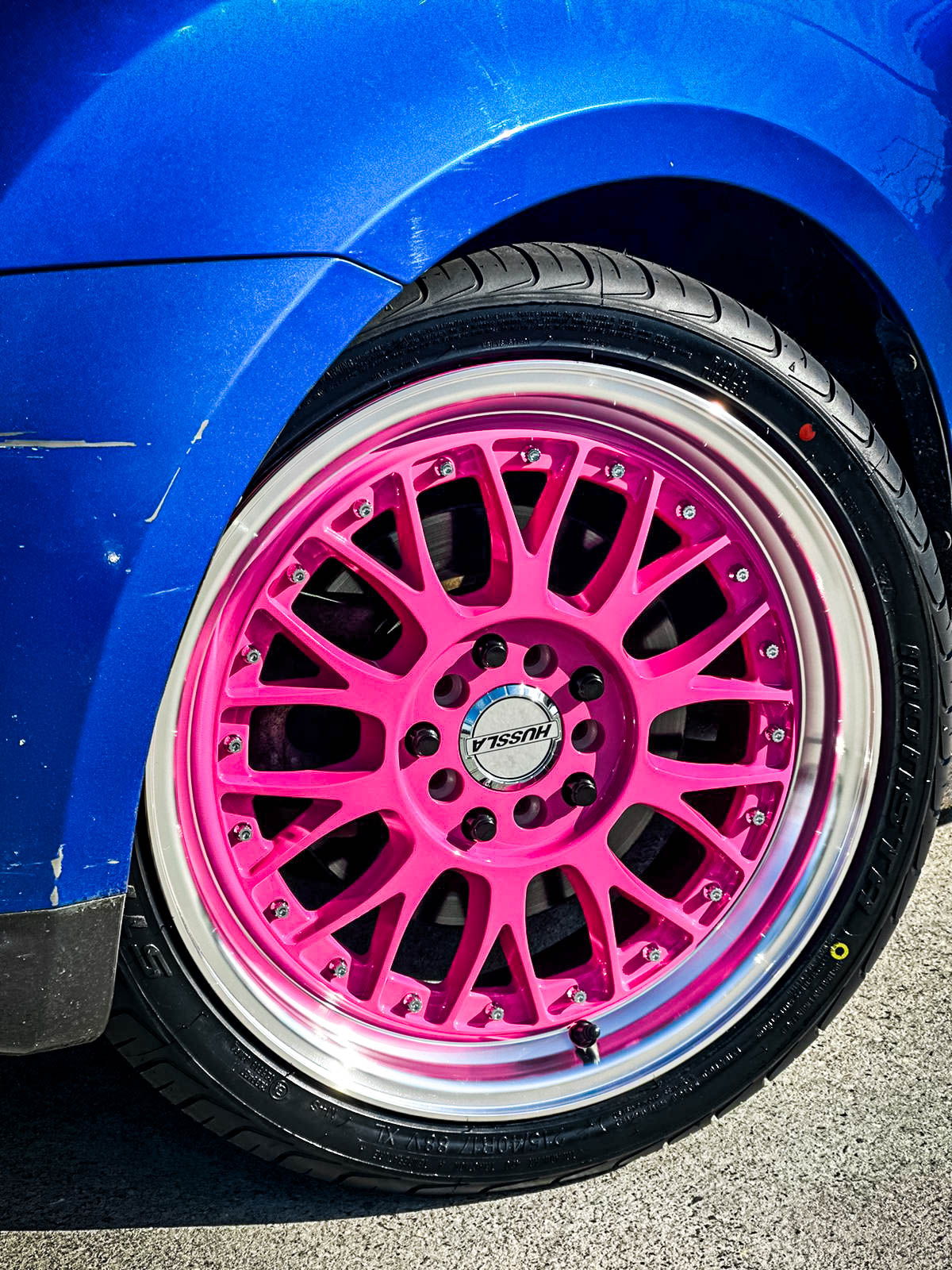 Pink Inner Tyres suzuki swift hussla 021 pink machined lip wheel #15555