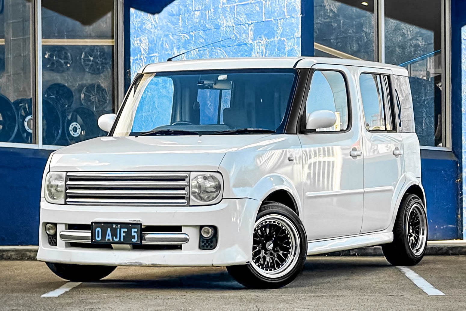 nissan cube avid av-12 gloss black machined lip wheel #15647