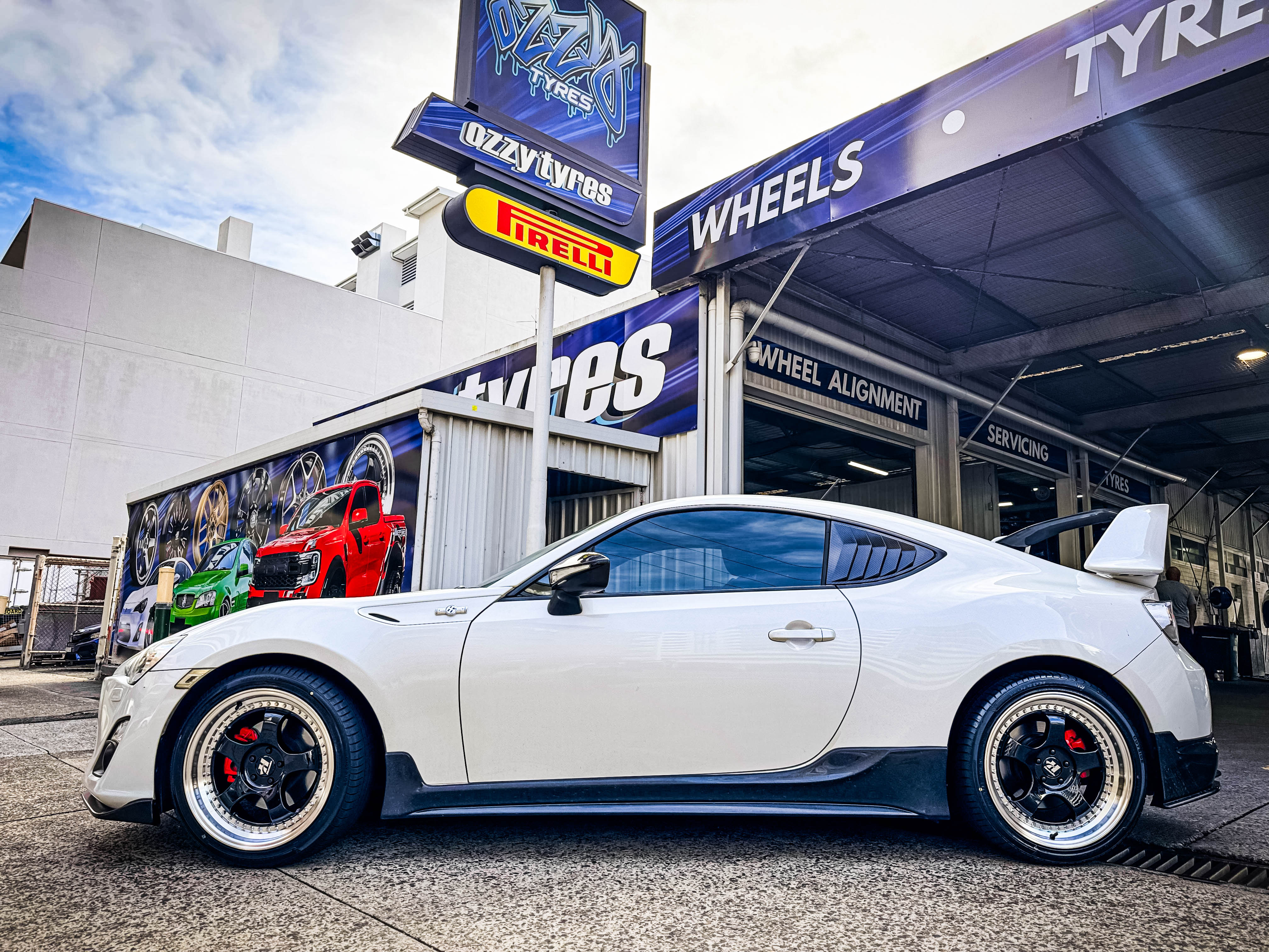 toyota 86 hussla zen gloss black chrome rivets machined lip wheel