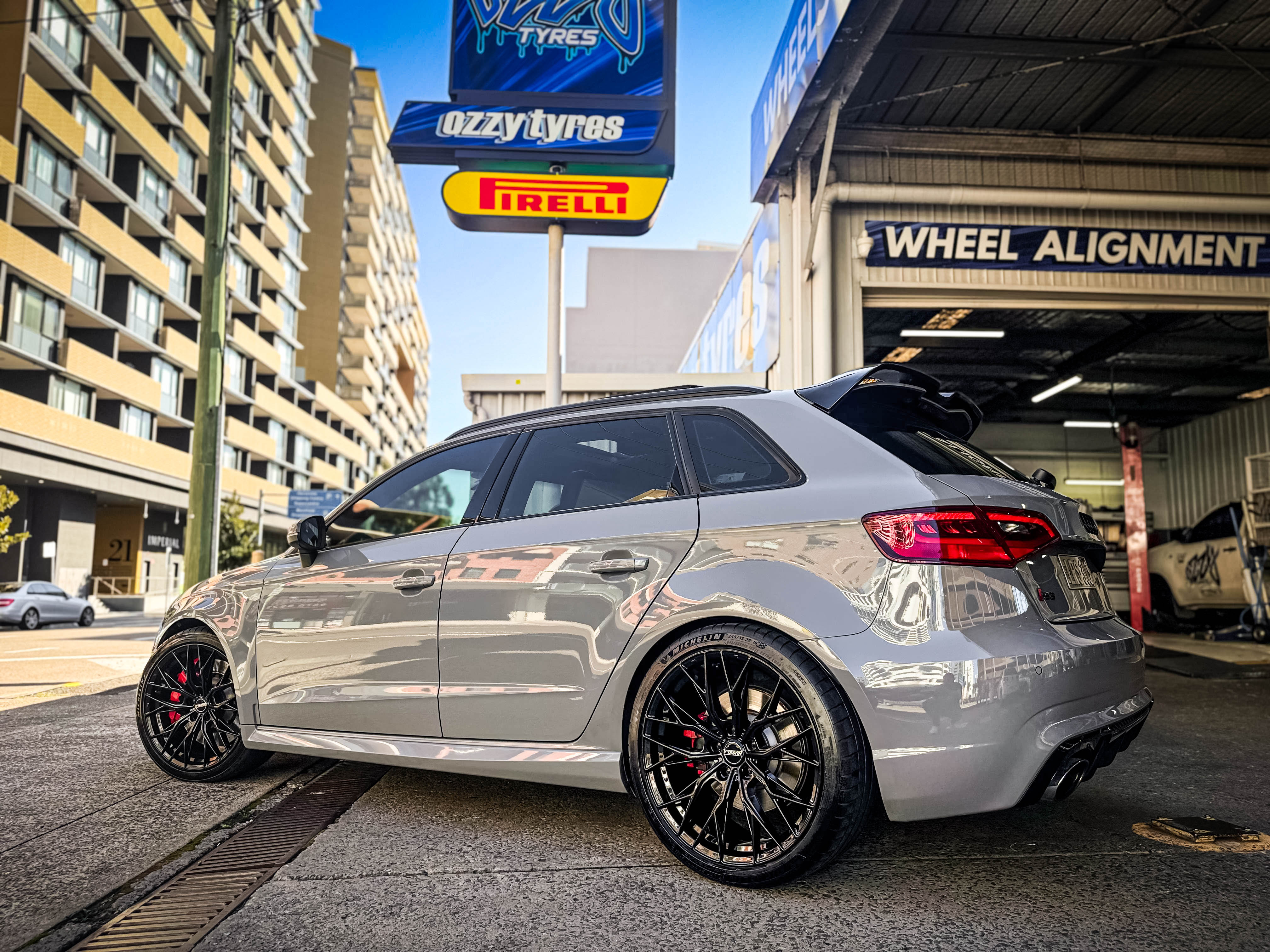 audi rs3 hussla rizz gloss black wheel #16579