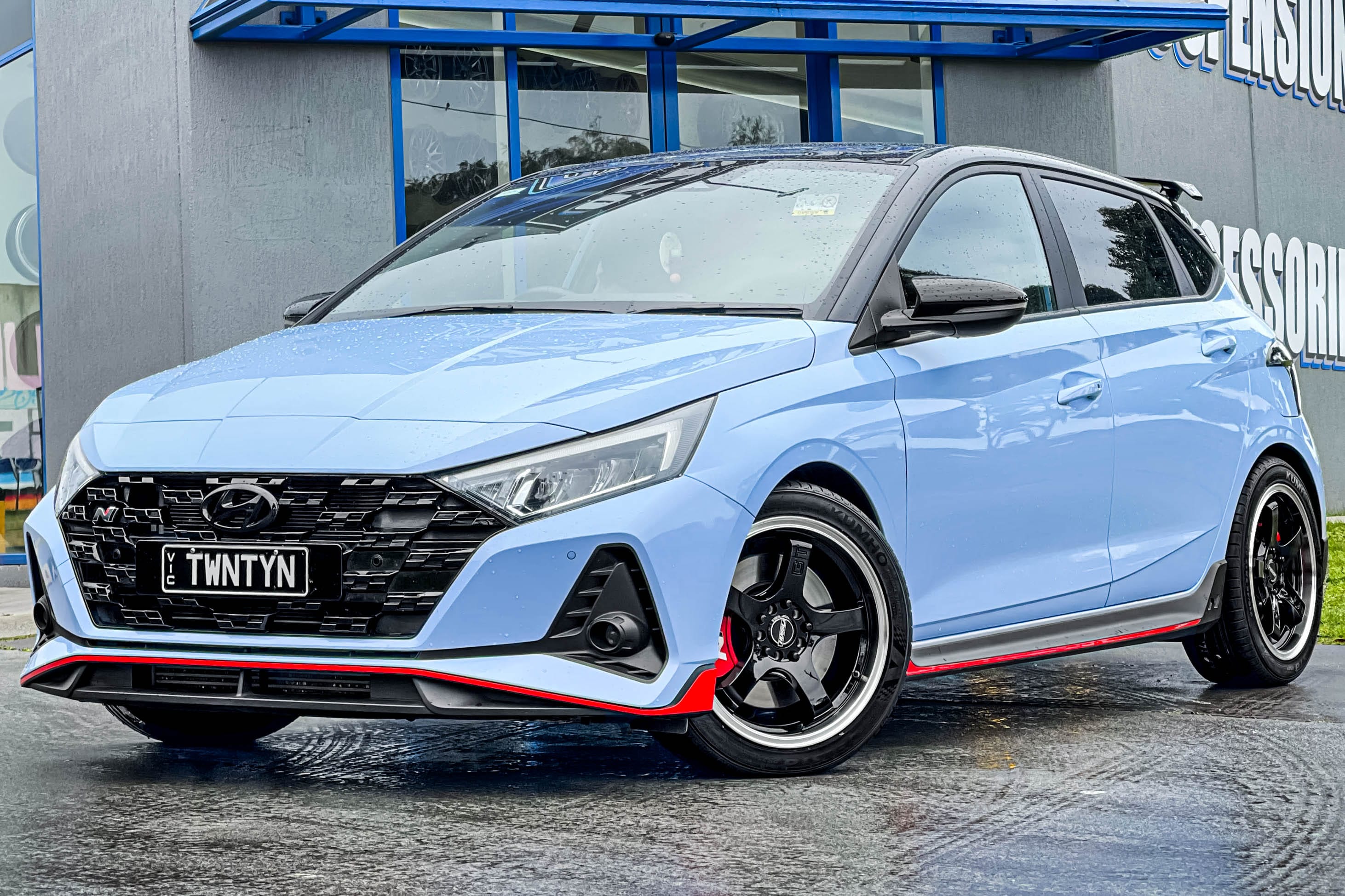 hyundai i20 hussla gt full gloss black wheel #16738