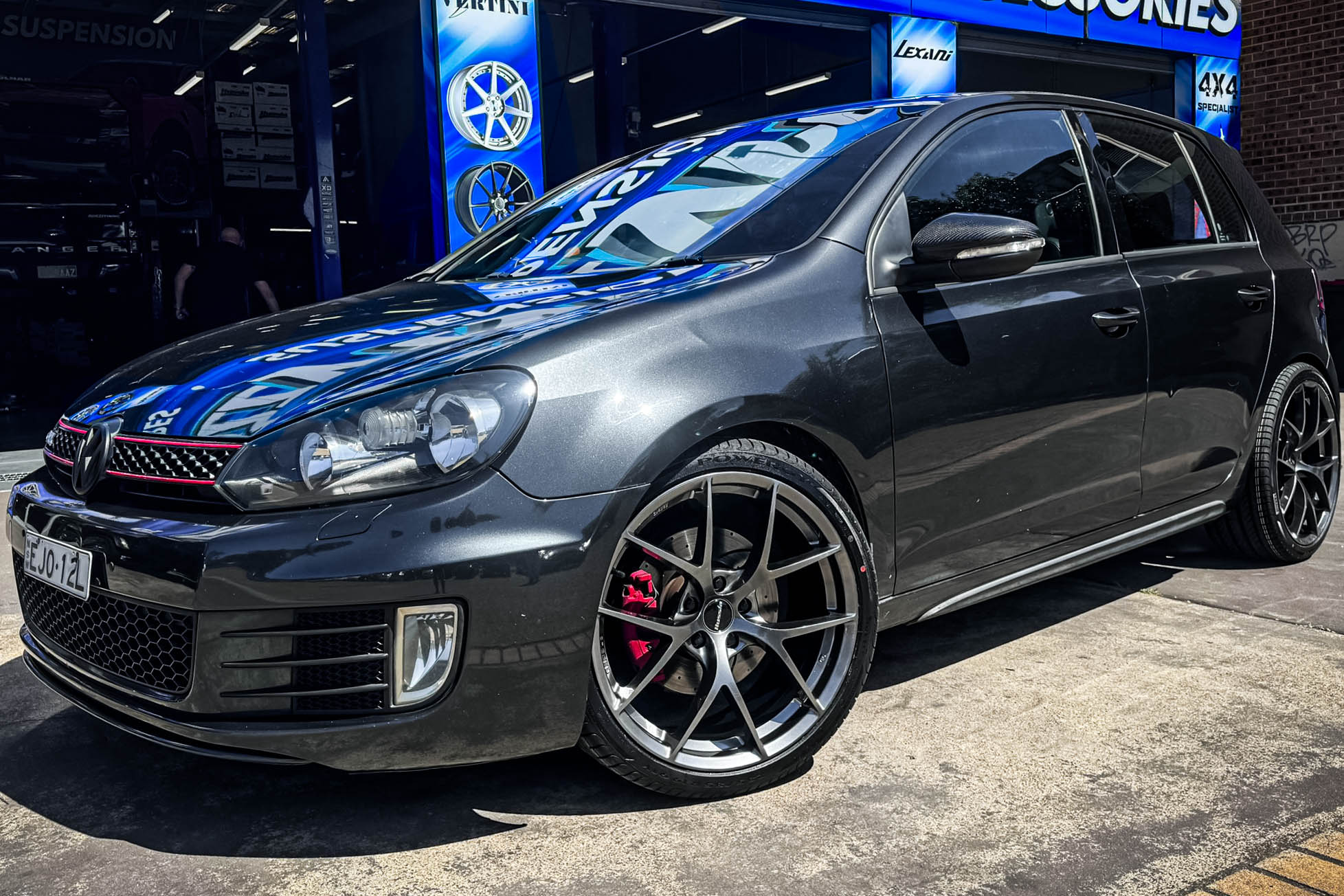 VOLKSWAGEN GOLF HUSSLA FORGED B5 DIAMOND BLACK 19 #16806