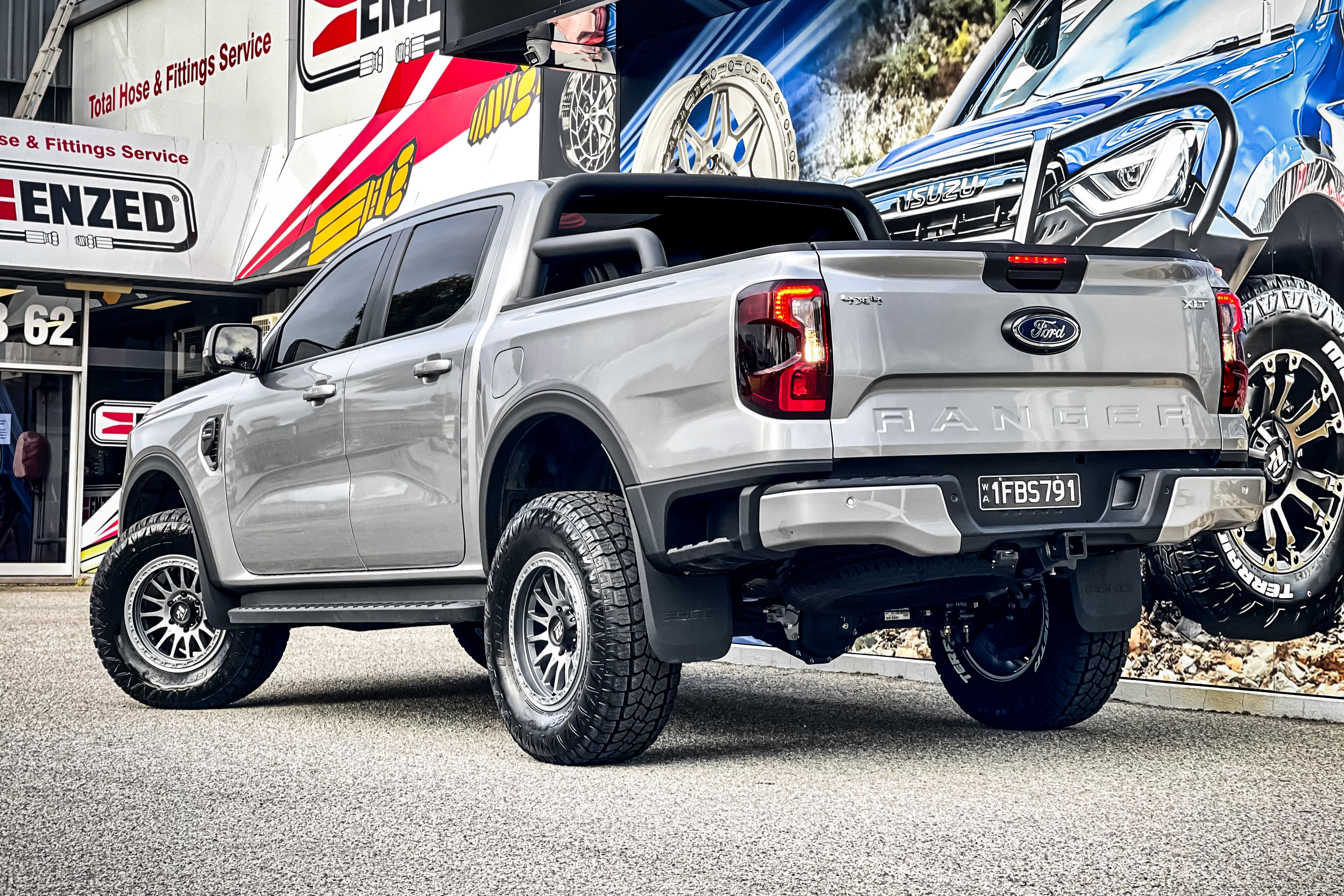 ford ranger hussla rugged race matte grey wheel #17035