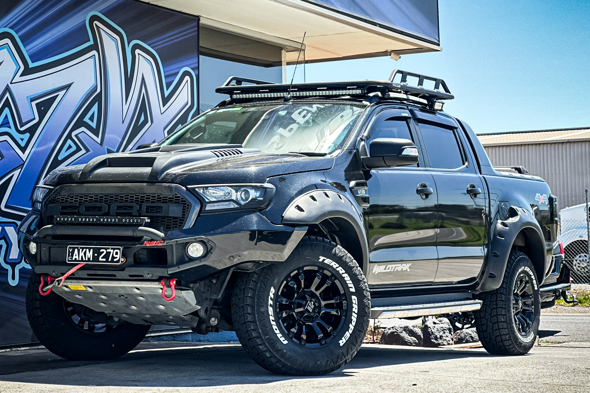 ford ranger hussla ambush full gloss black wheel #17398