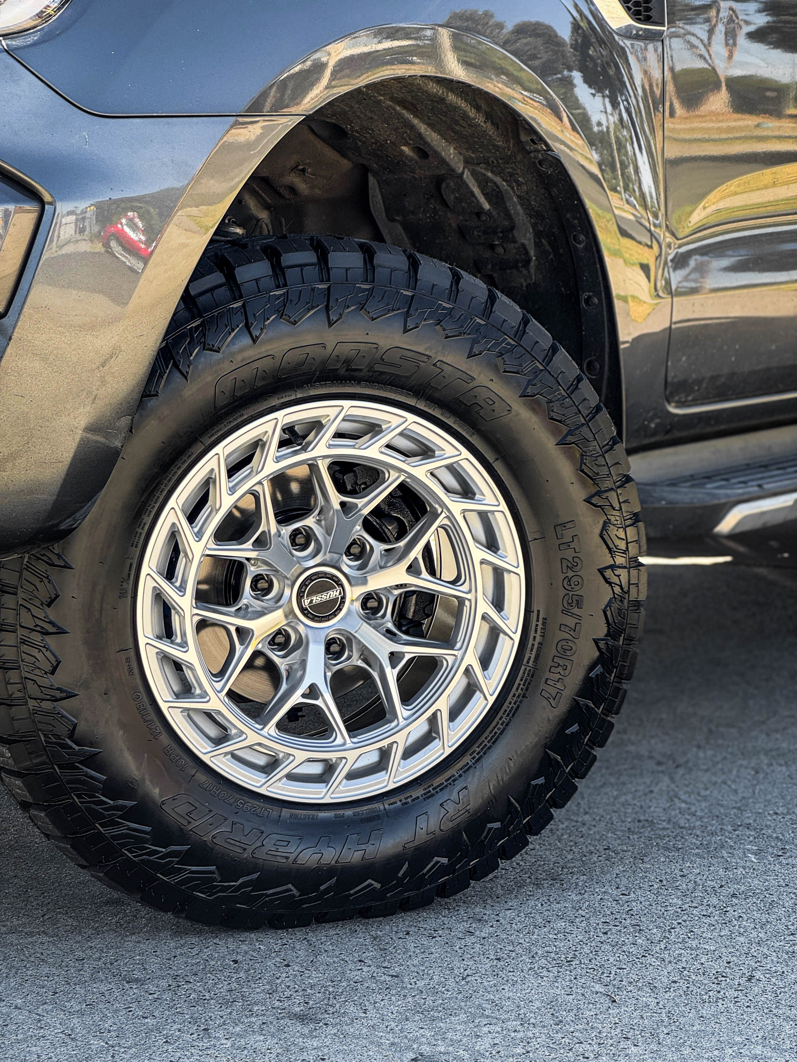 ford ranger hussla gunner diamond cut polished wheel #18506