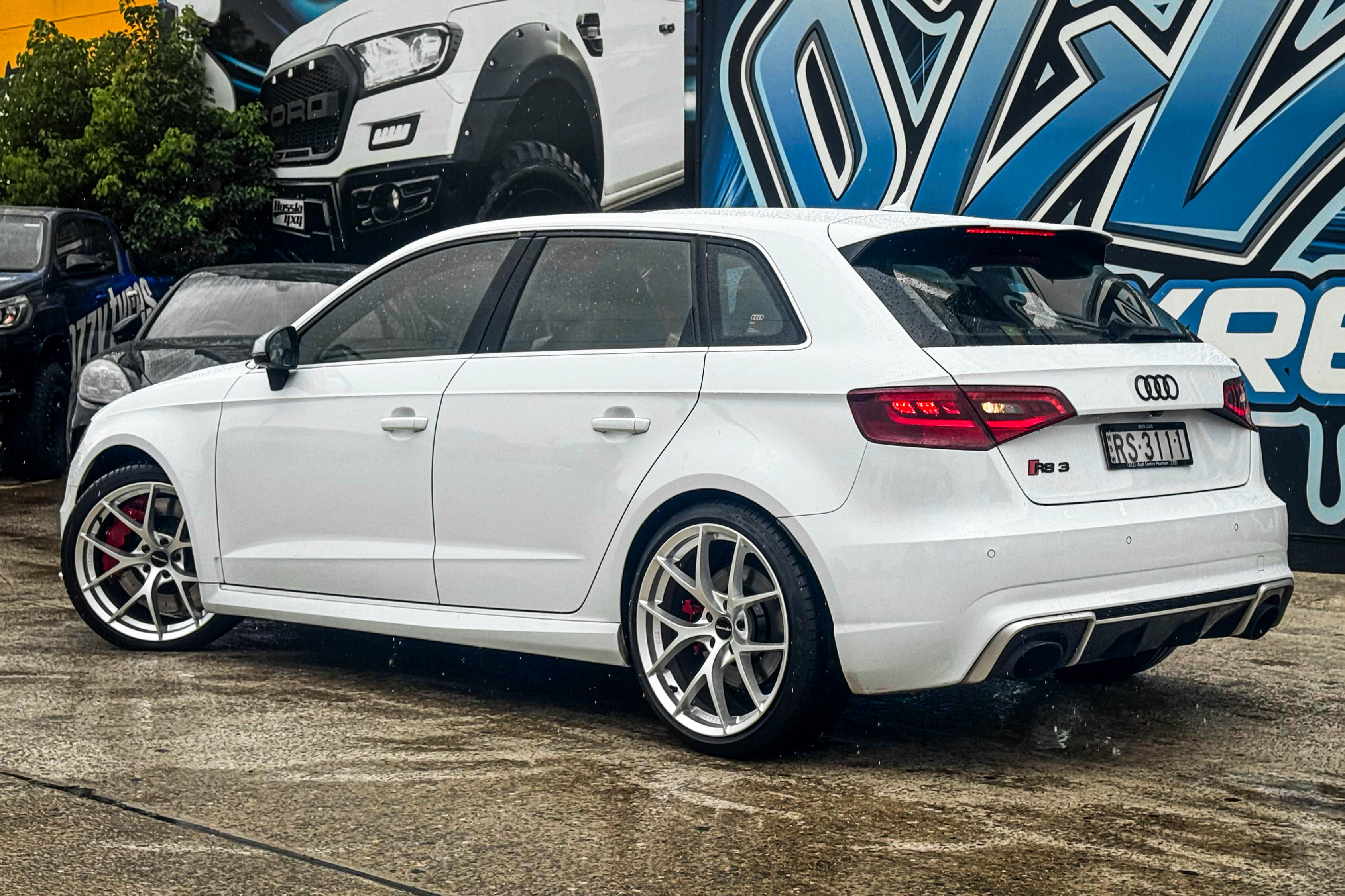 audi rs3 hussla forged b5 diamond silver wheel #18620