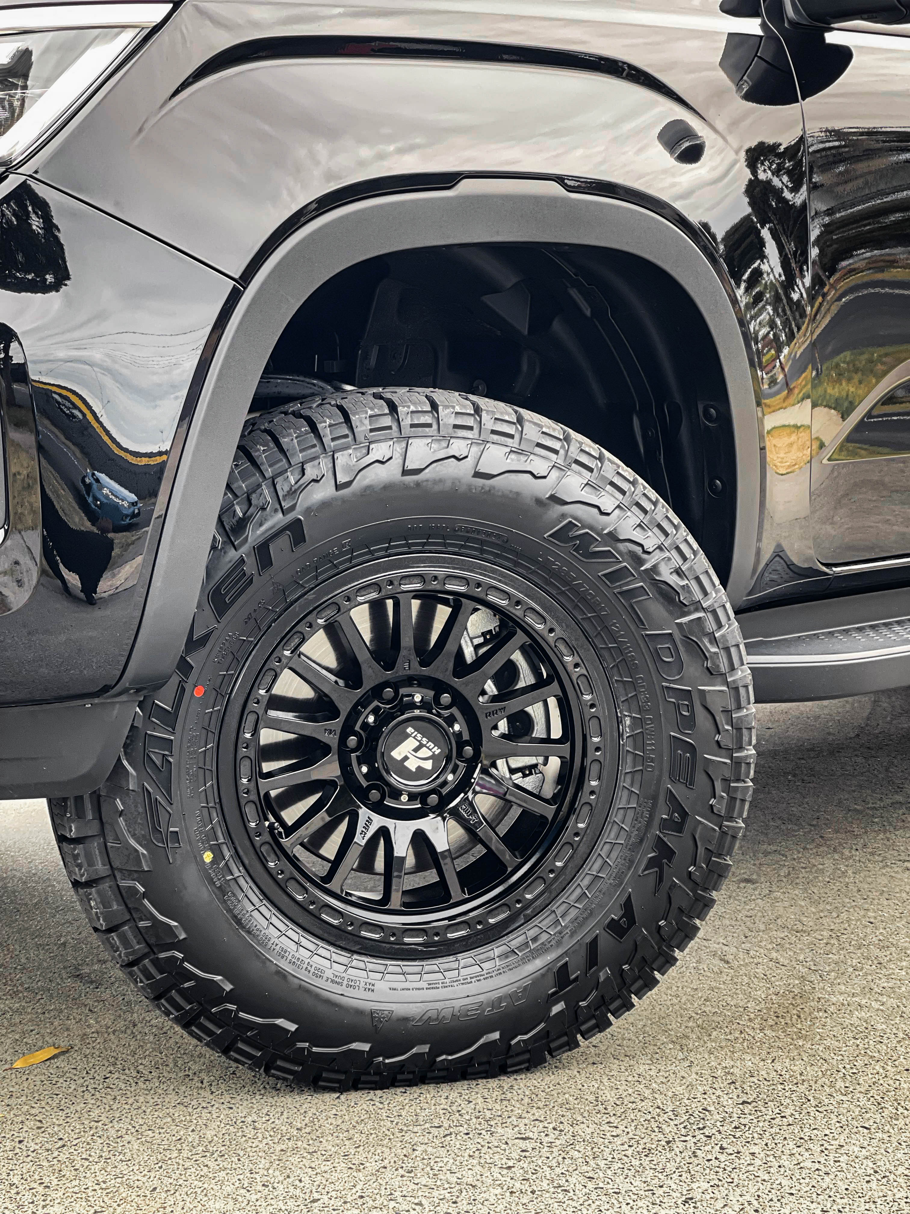 volkswagen amarok hussla rugged race gloss black wheel #18938