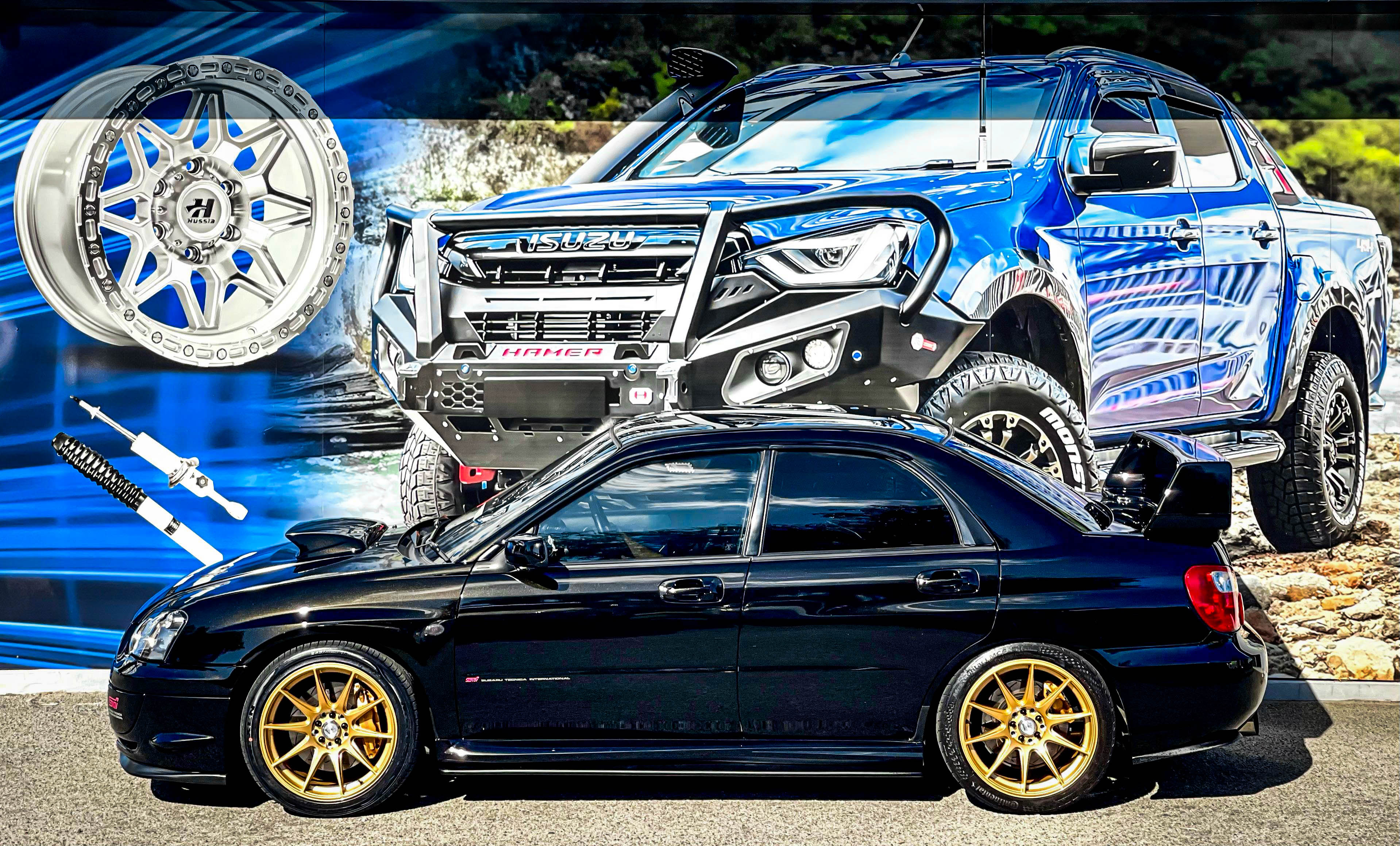 subaru wrx hussla 027 gold wheel #19106