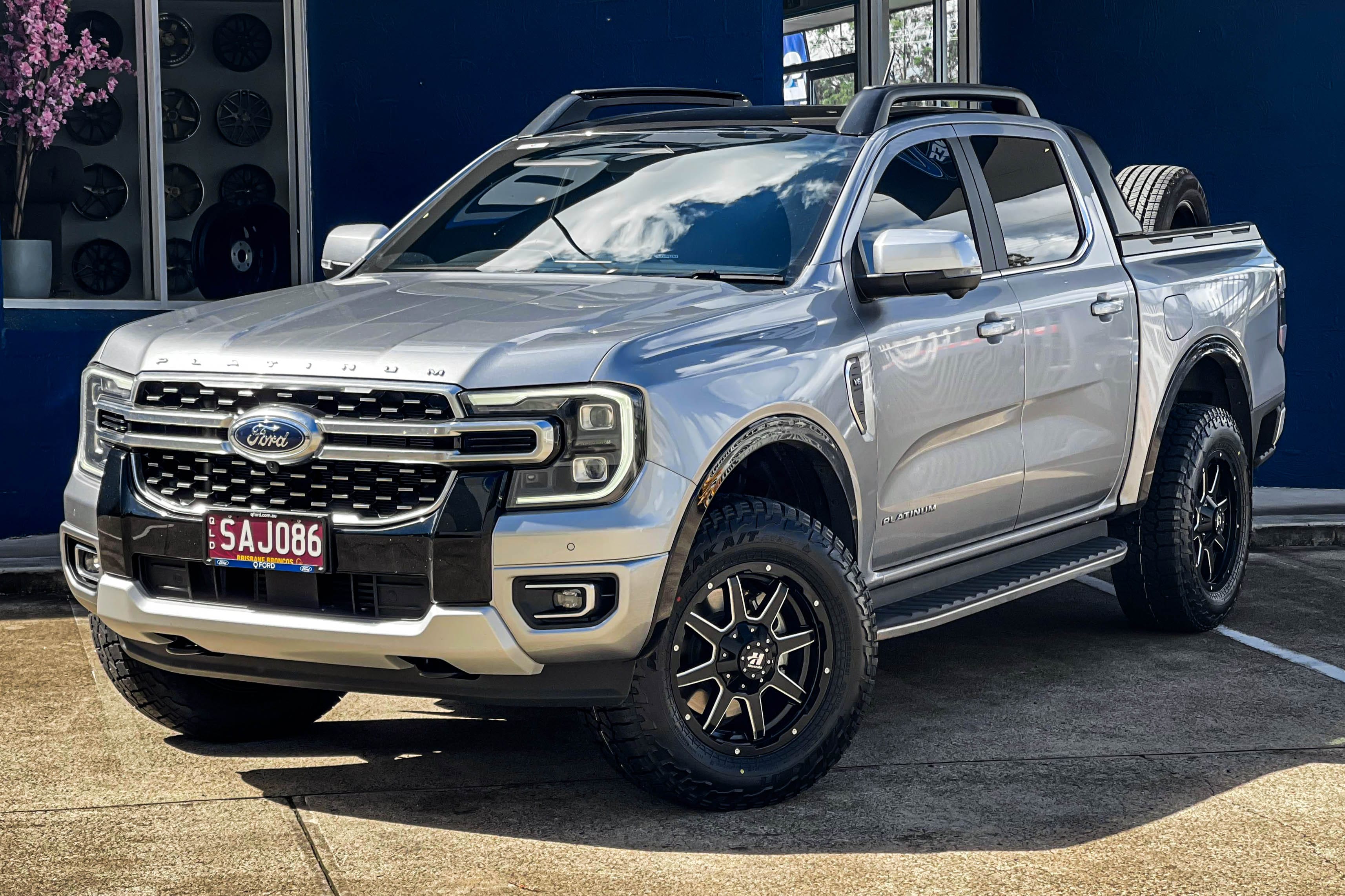 ford ranger hussla stealth matte black milled spokes wheel #19215