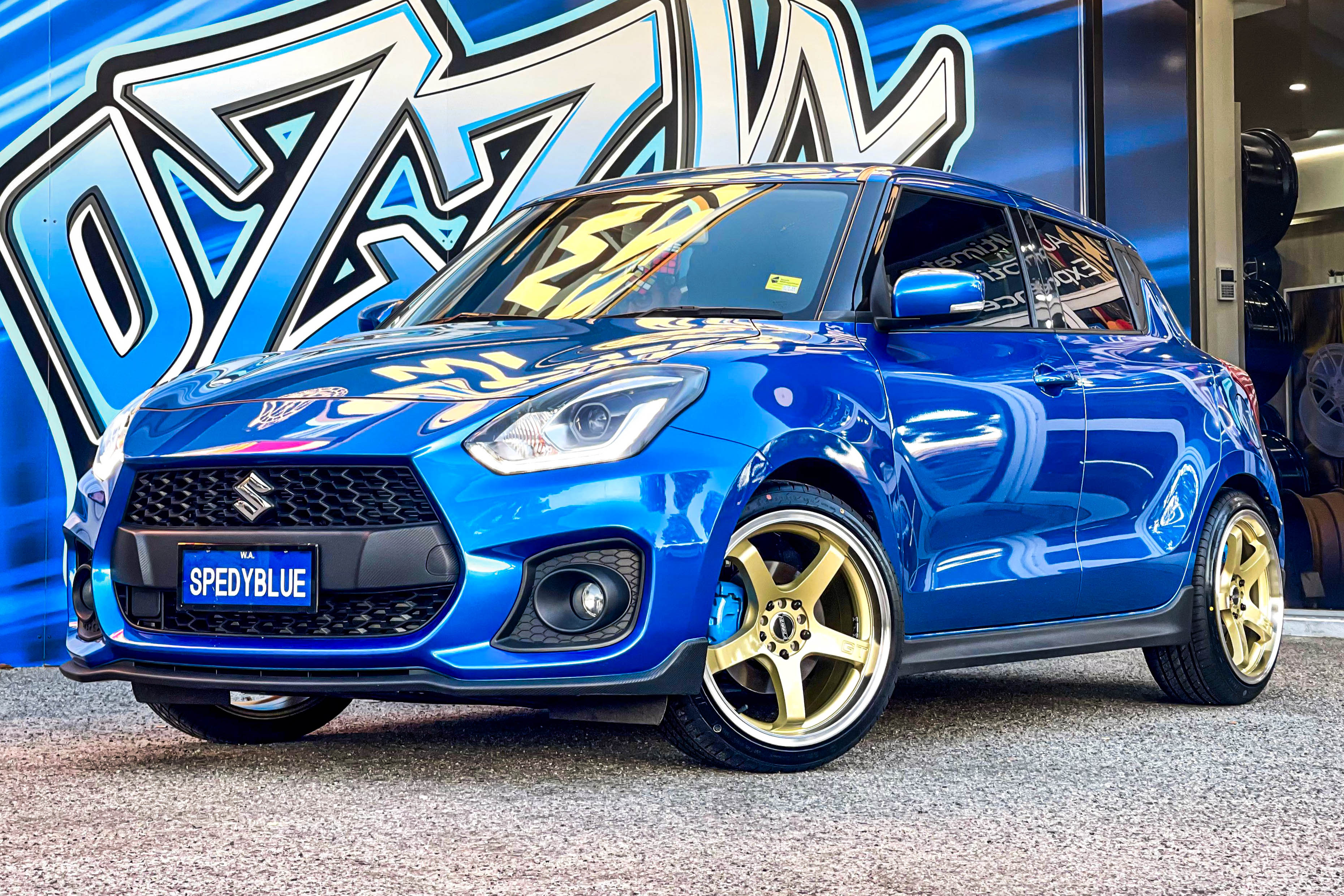 suzuki swift sport hussla gt gold polished lip wheel #19391
