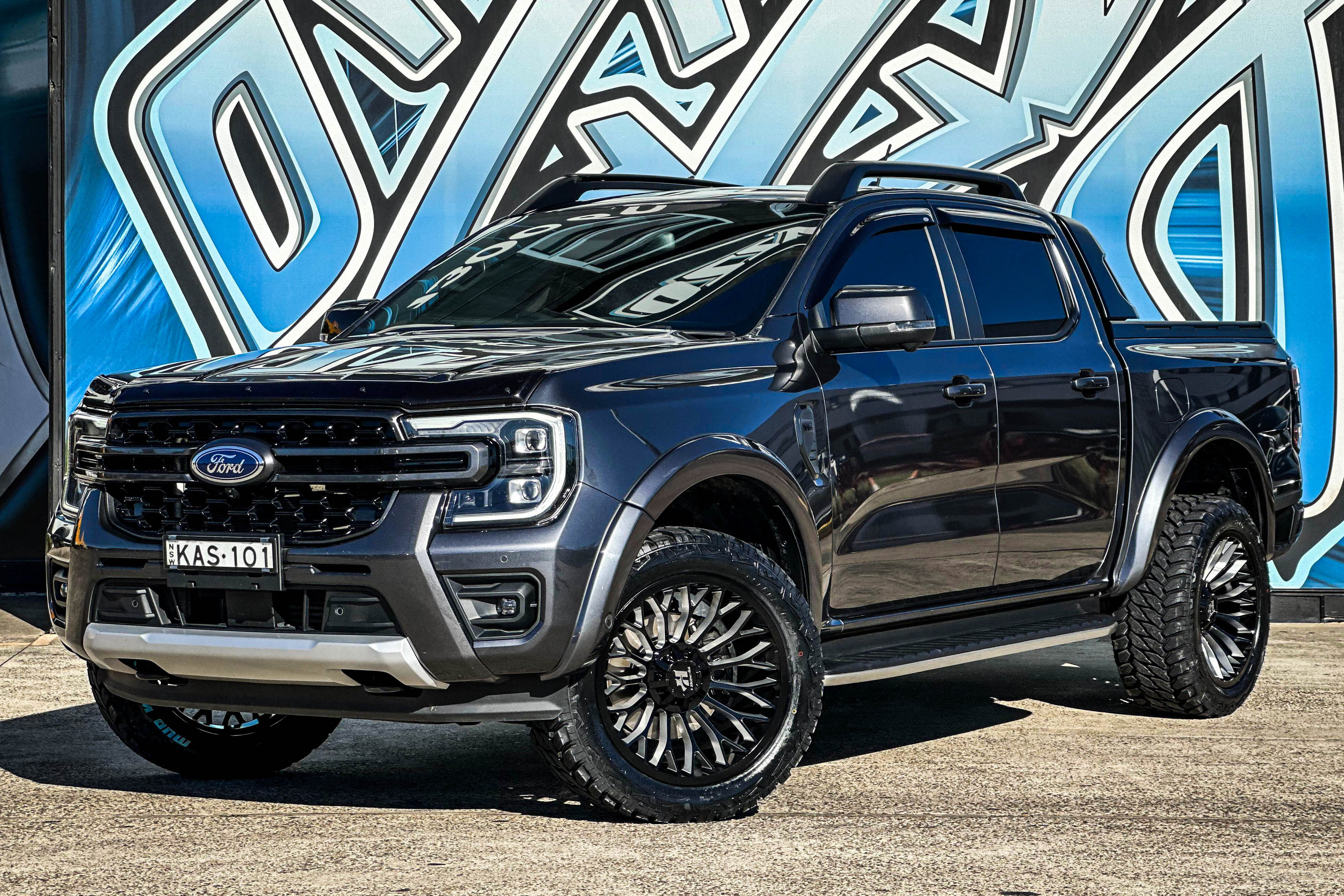 ford ranger next gen hussla hybrid gloss black diamond milled wheel #20008