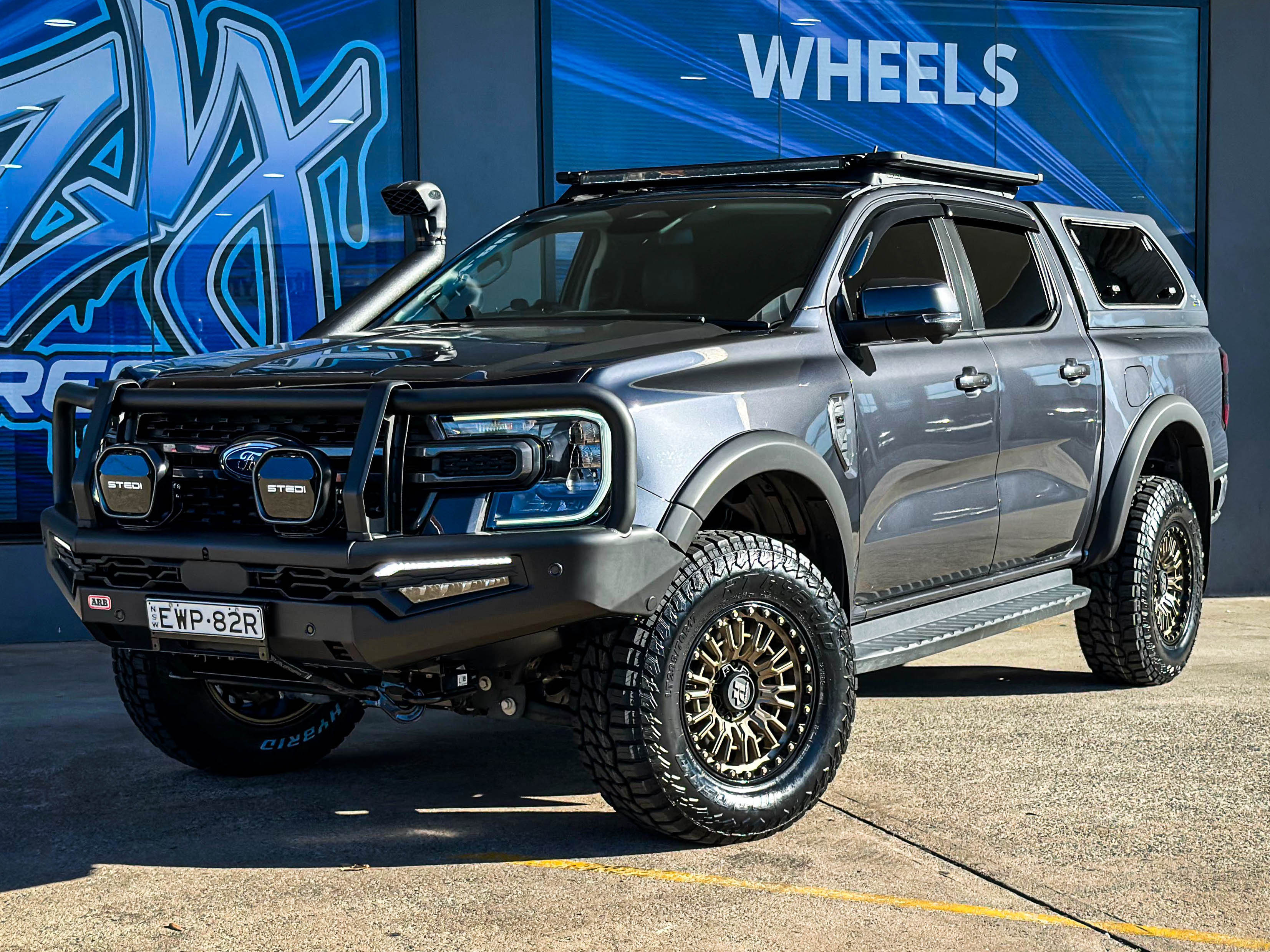 ford ranger next gen hussla snyper matte bronze black lip wheel #20009