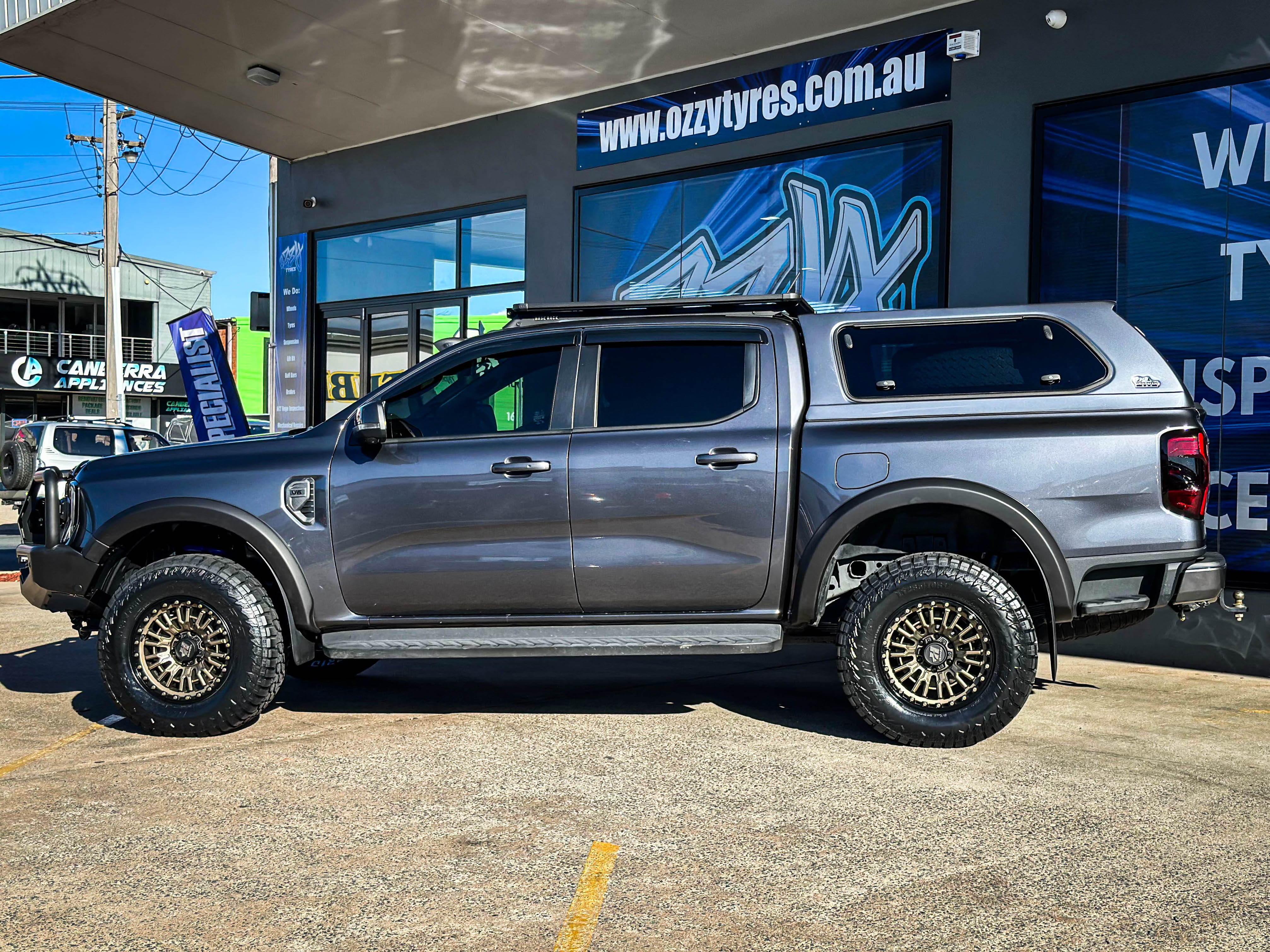 ford ranger next gen hussla snyper matte bronze black lip wheel #20009