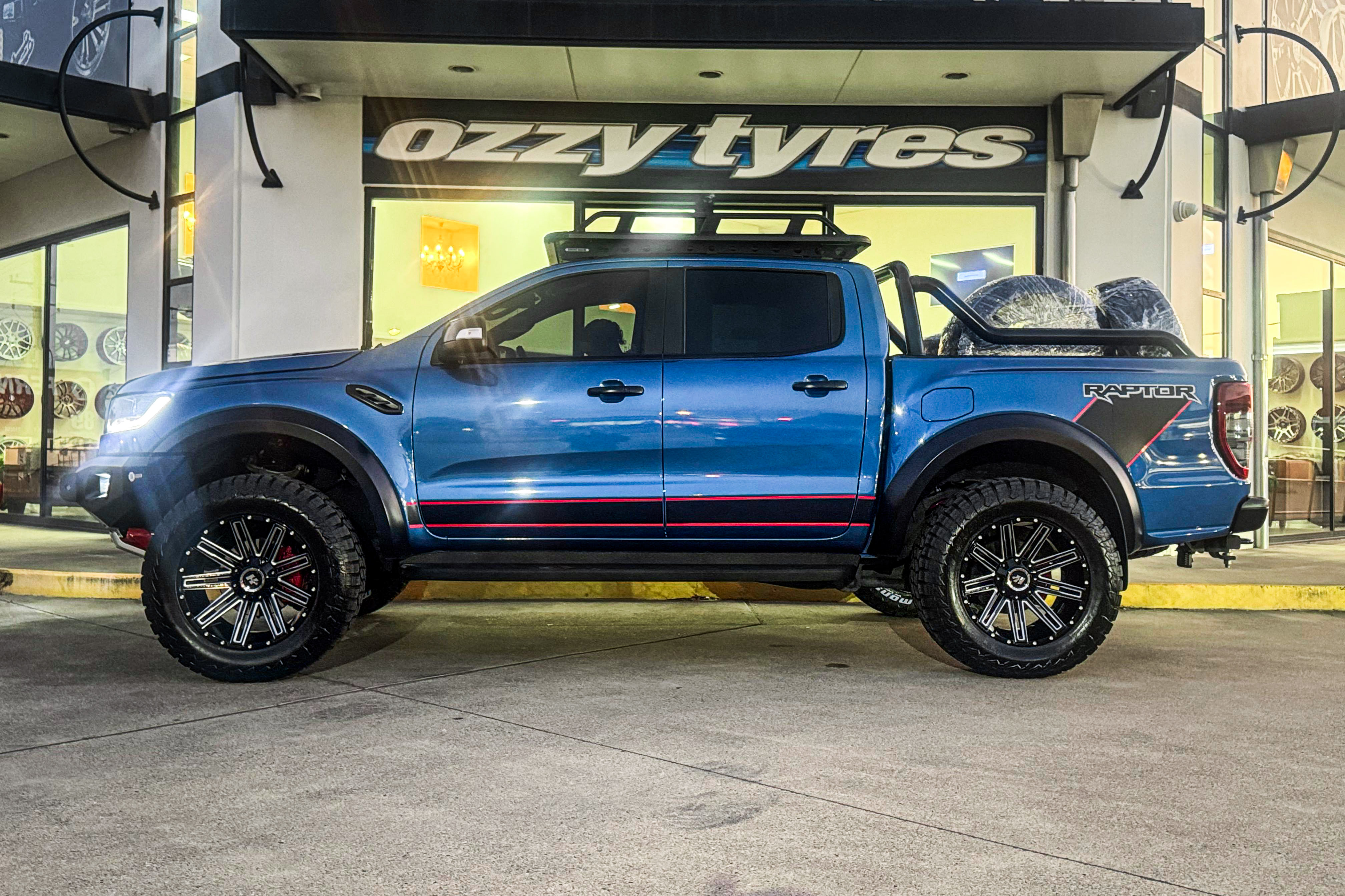 ford ranger hussla gav gloss black milled spokes wheel #20386