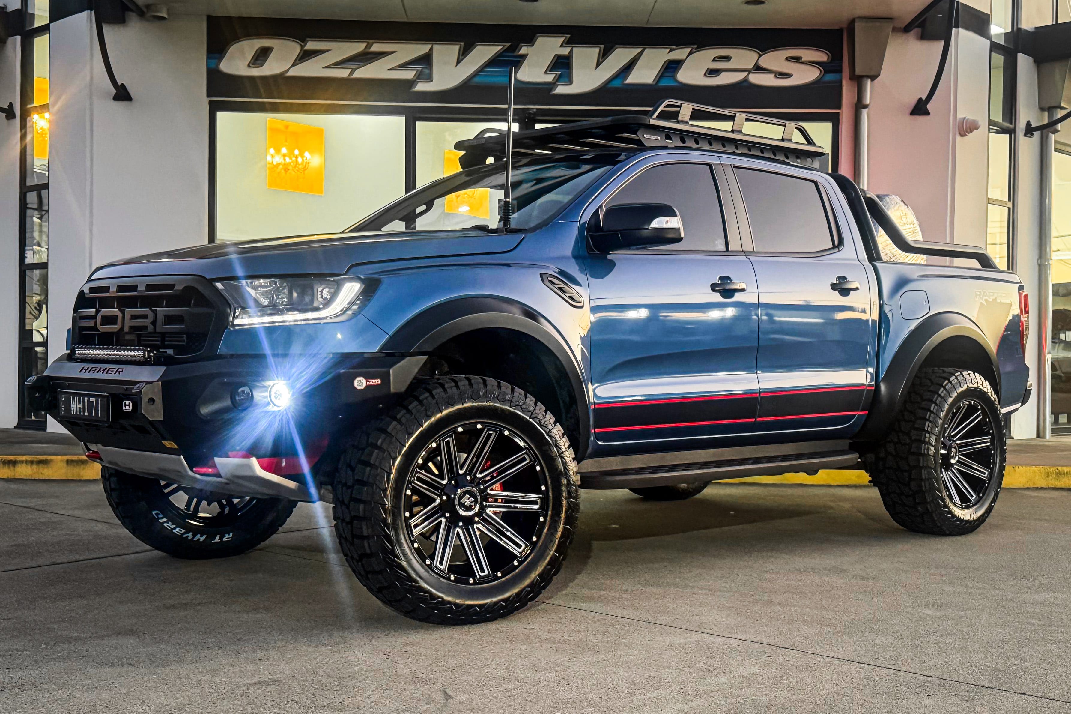 ford ranger hussla gav gloss black milled spokes wheel #20386