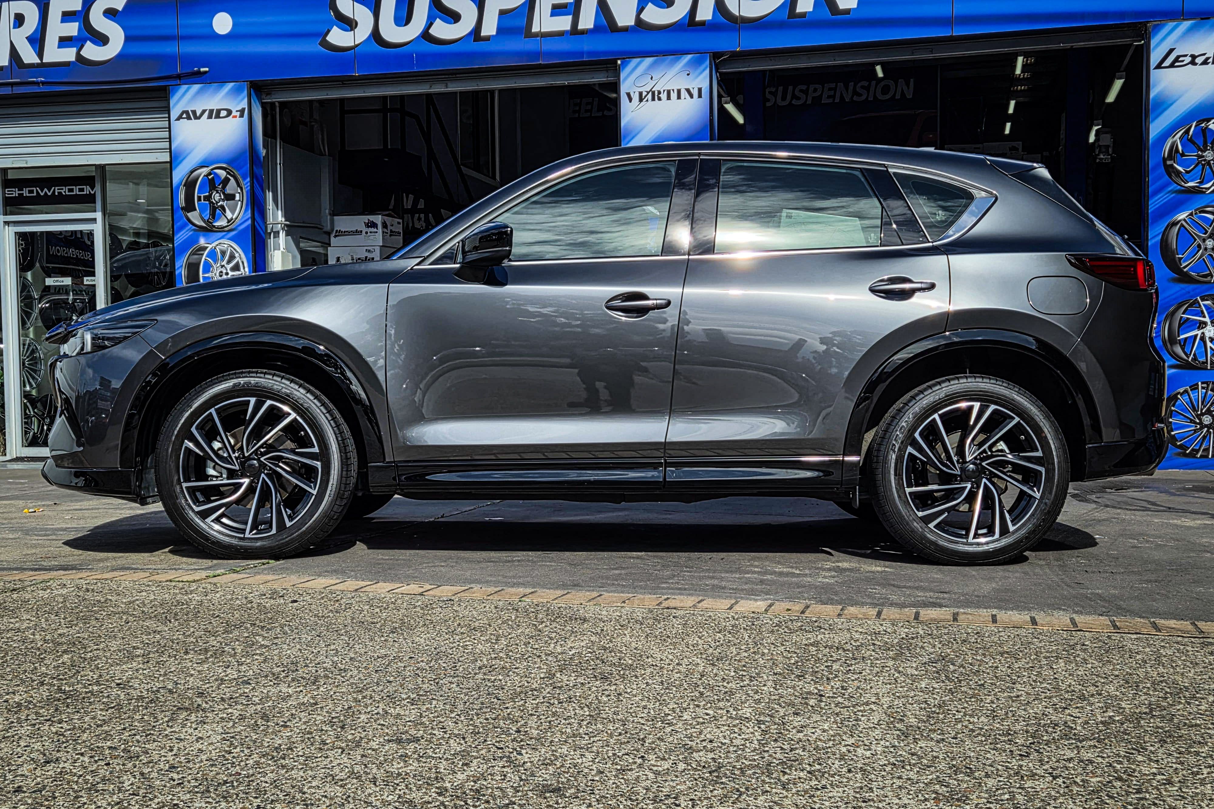 mazda cx-5 euro spec replica turbine 827 black machined face wheel