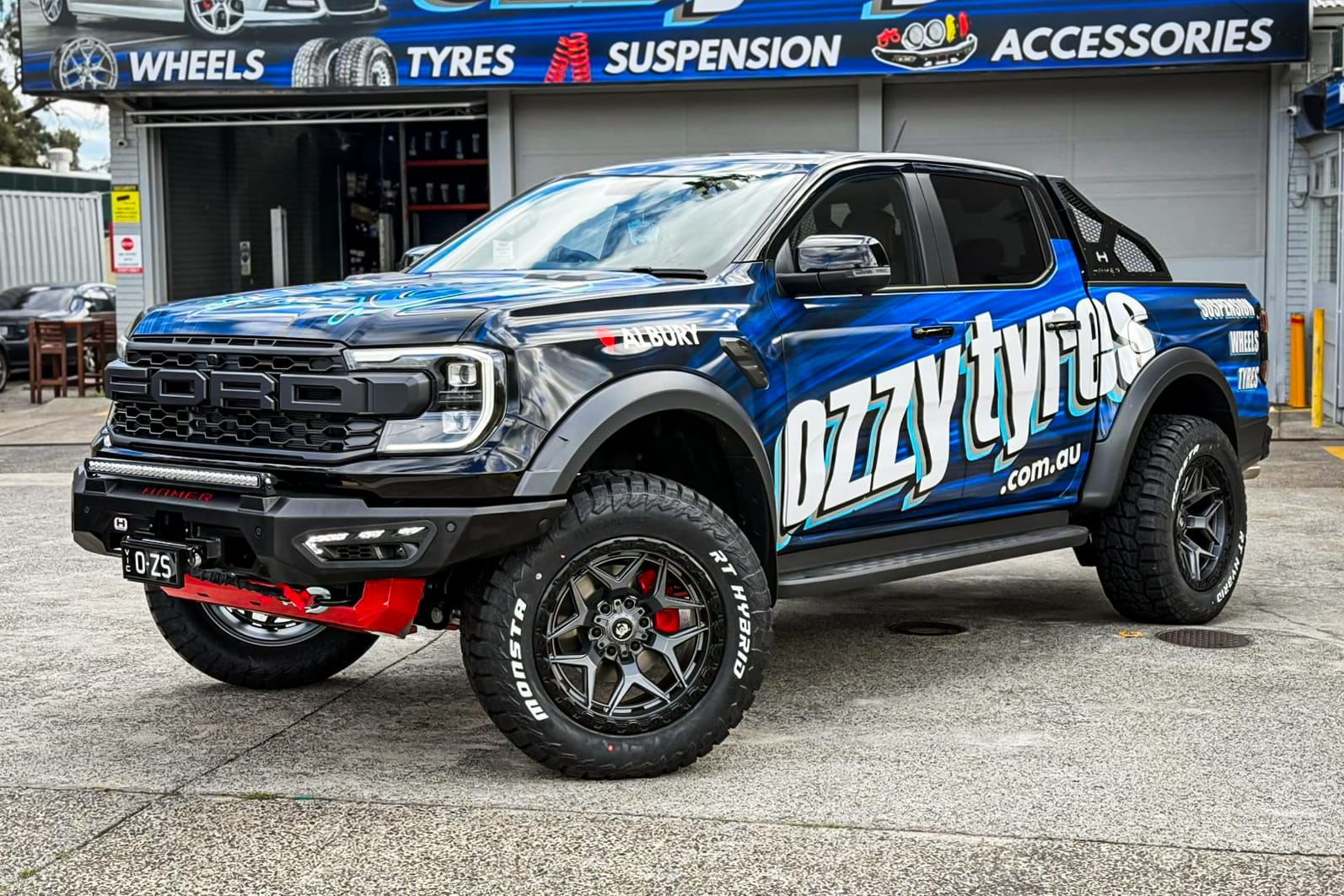 ford ranger grizzly havoc matte titanium black bead ring wheel #21593
