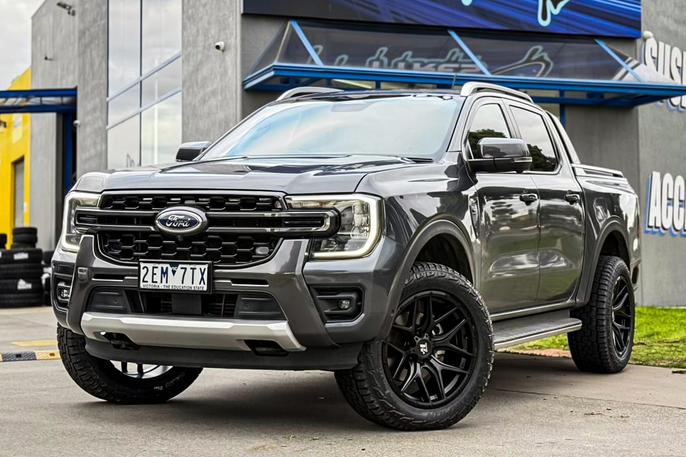 ford ranger hussla beretta matte black wheel #22889