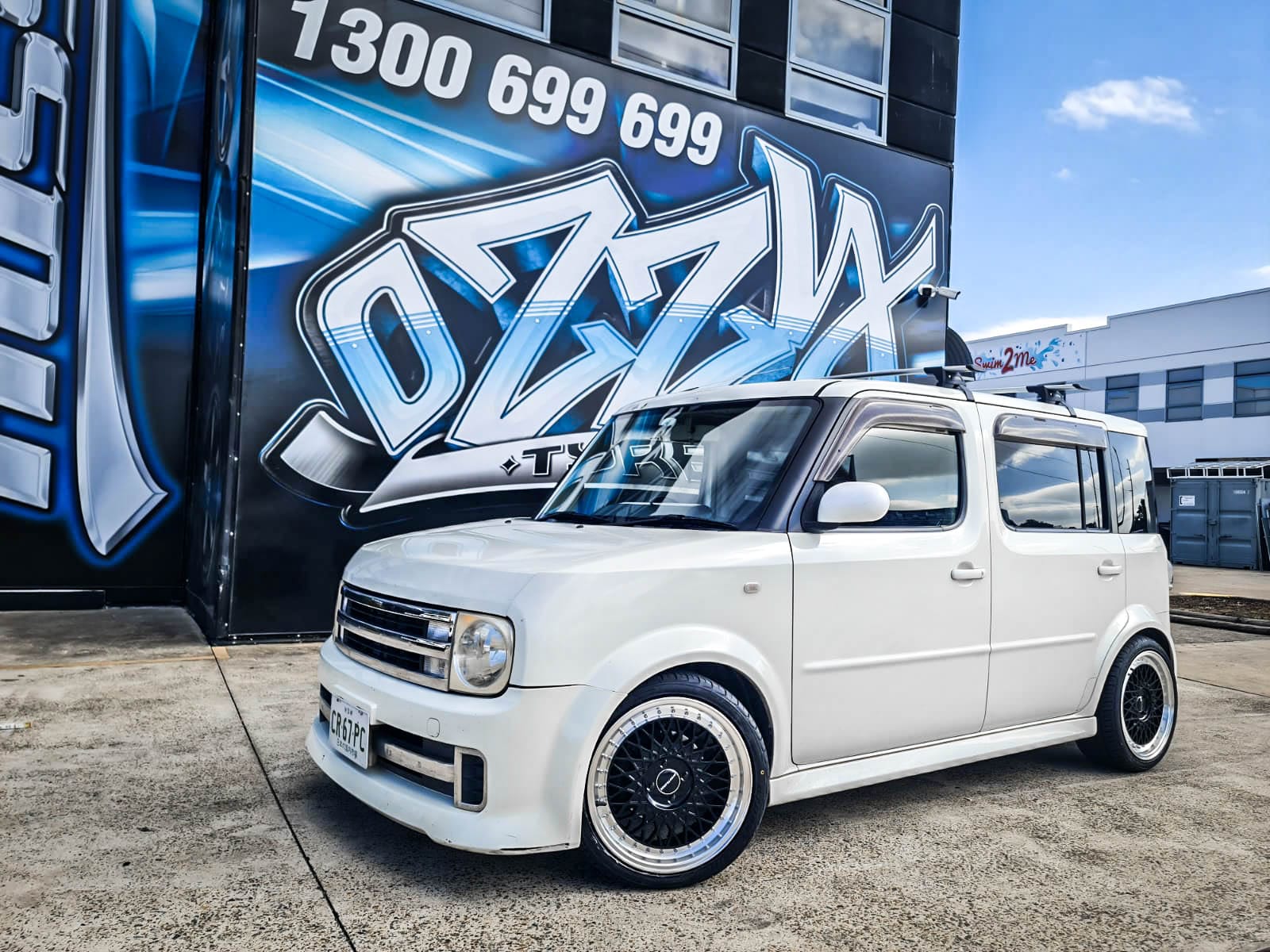 nissan cube avant garde m220 gloss black machined lip wheel #6462